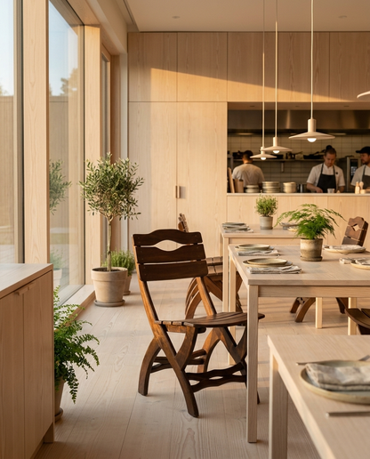 Wels ahşap sandalye - İskandinav restoran