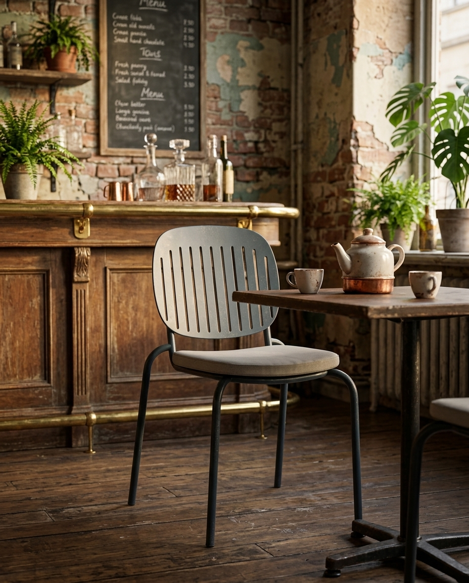 Trier ahşap sandalye - vintage kafe