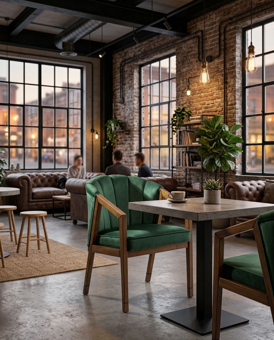Dinant ahşap sandalye - endüstriyel loft kafe