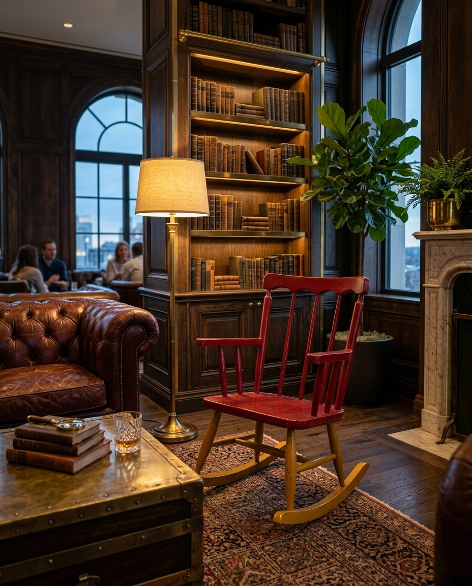 Tromso ahşap sandalye - otel kütüphanesi