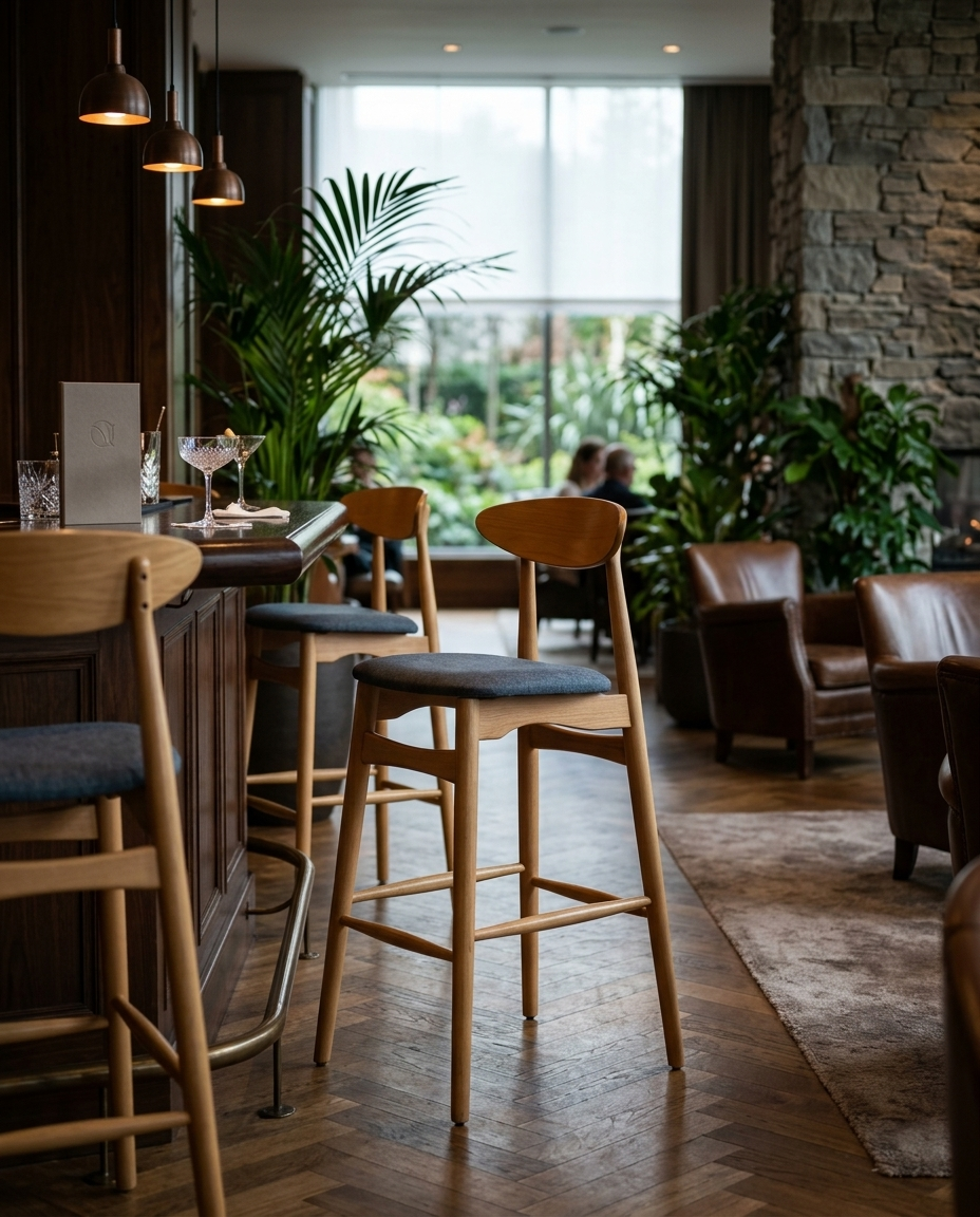 Orebro ahşap sandalye - otel lounge bar