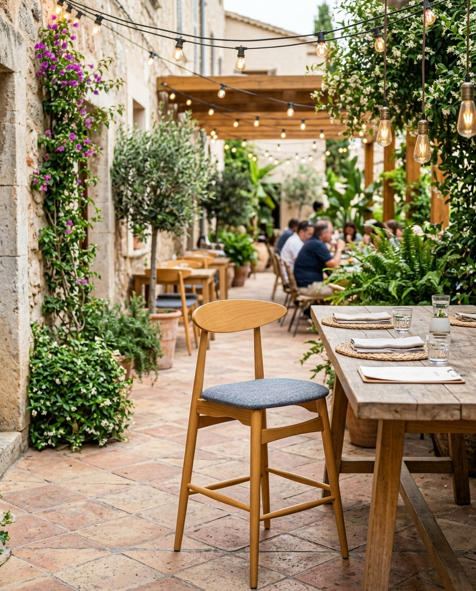 Helsingborg ahşap sandalye - restoran terası